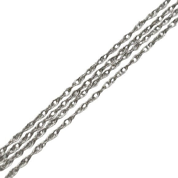 10k White Gold Pendant Chain 18" Long .50mm with "C" Clasp - NEW - Picture 3 of 5